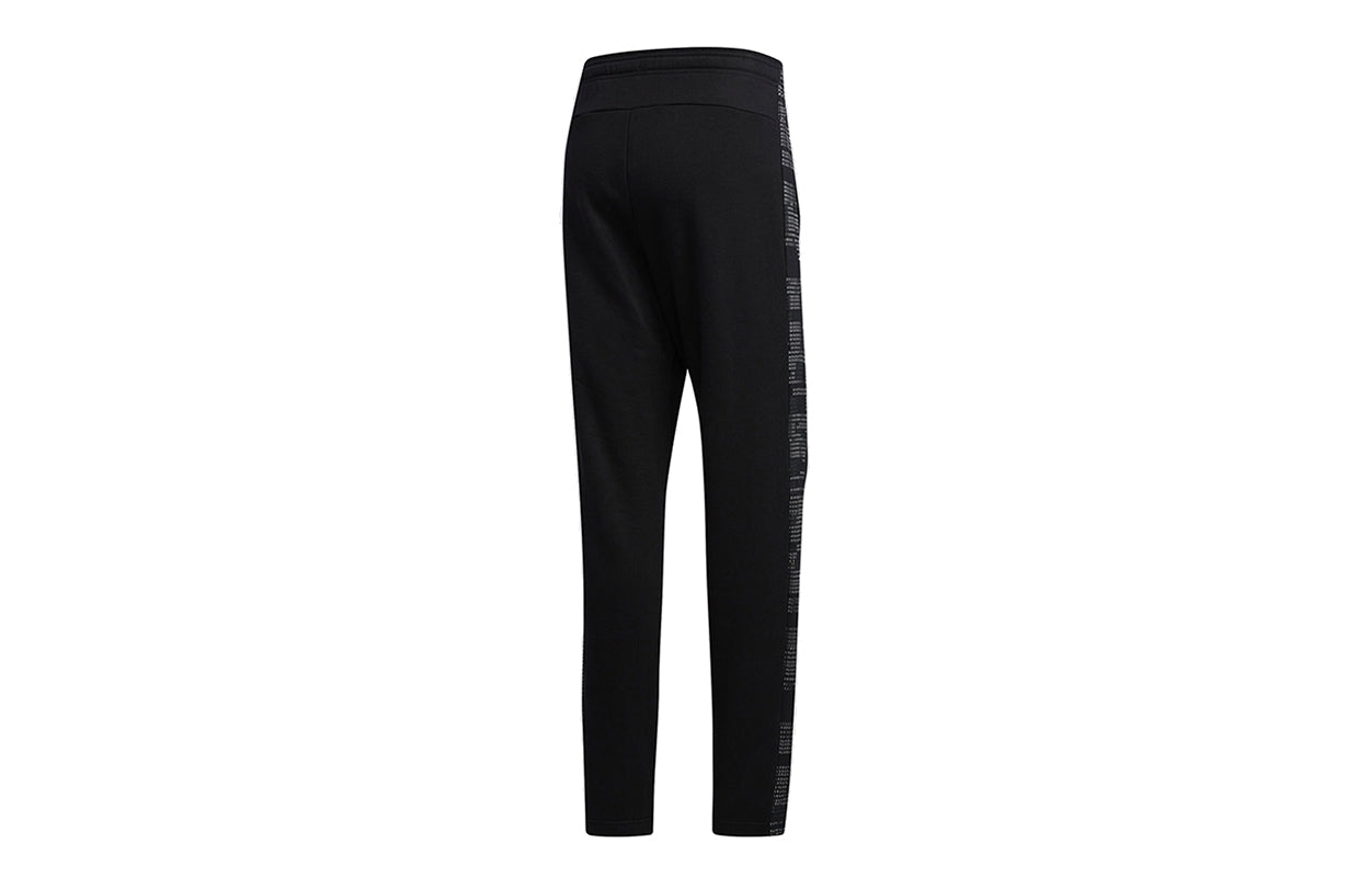 adidas M Ess Aop Pnt Running, Casual, Loose, Straight, Sports Pants, Black FM3435