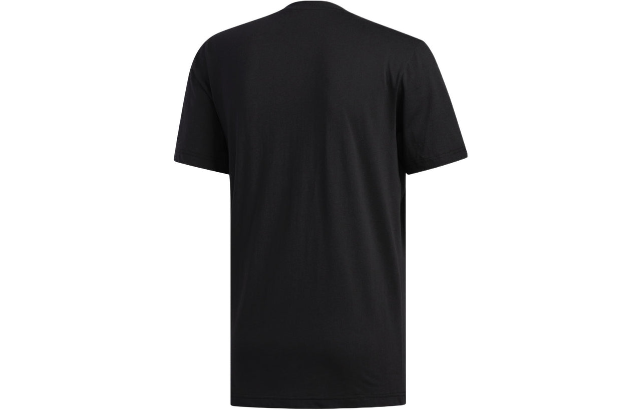 Men's adidas Printing Round Neck Pullover Short Sleeve Black T-Shirt FM2811
