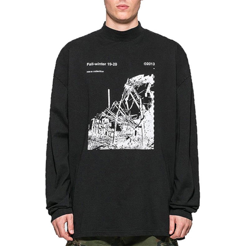 Off-White Factory Mock Neck T-Shirt 'Black' OMAB032F191850131001