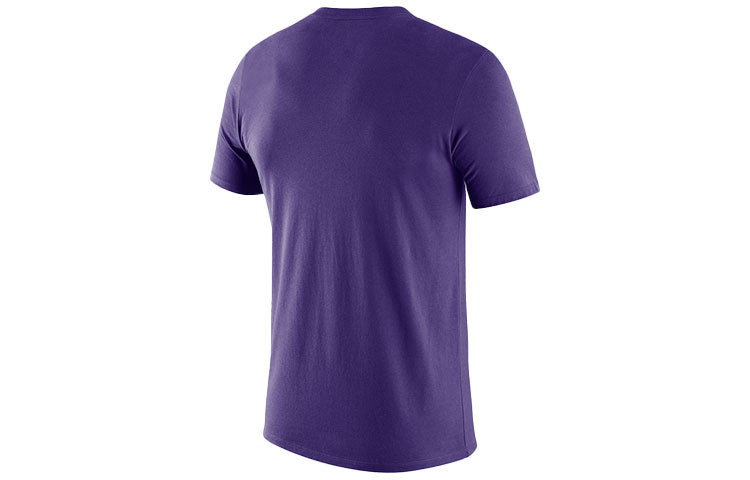 Men's Nike Lakers Casual Printing Round Neck Short Sleeve Purple T-Shirt DA7479-547
