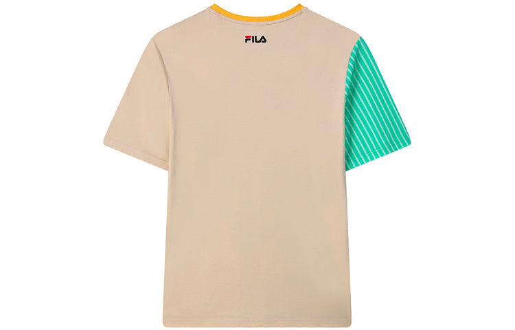 FILA Contrast Color Stitching Logo Short Sleeve Blue F11M128164F-ZA