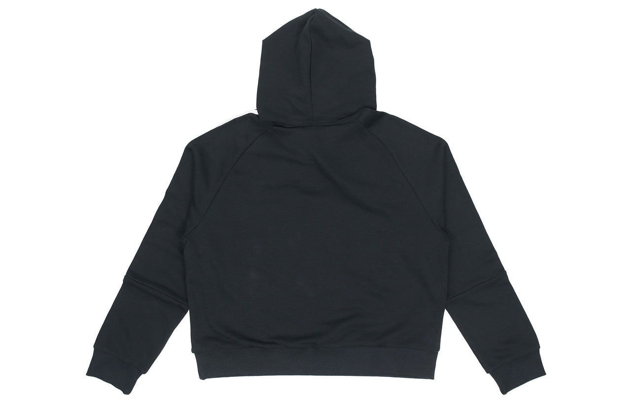 (WMNS) adidas Loose-Cut 3-Stripes Cropped Hoodie 'Black' GL1460