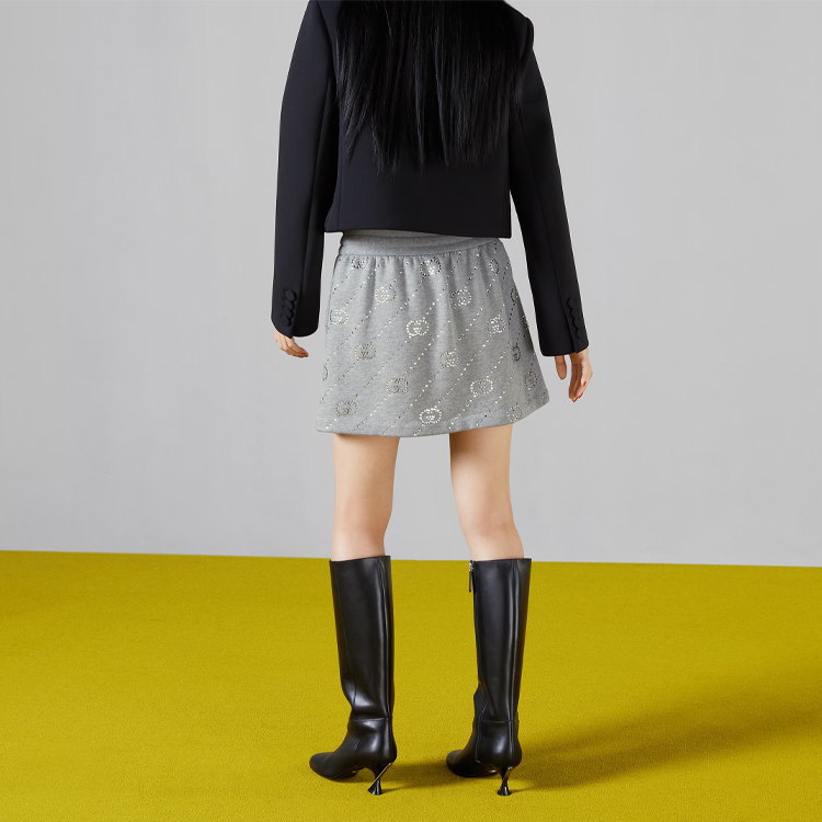 (WMNS) Gucci Light Felted Cotton Jersey Skirt 'Grey' 770187-XJF01-1056