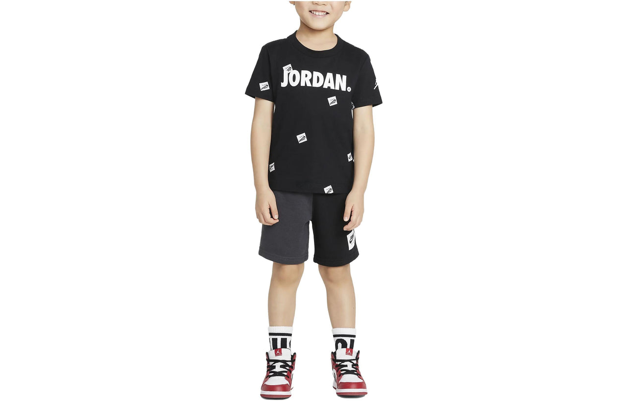 (GS) Air Jordan Jumpman Toddler T-Shirt and Shorts Set 'Black' 75A601-023