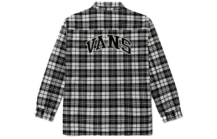 (WMNS) Vans Contrasting Colors Plaid Lapel Shirt Jacket Black VN0A7TNTEM3