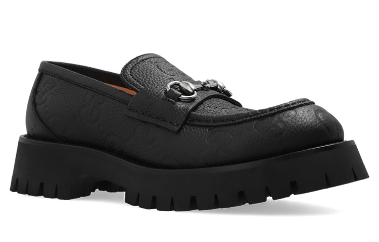 (WMNS) Gucci with Horsebit Leather Lug Loafers 'Core Black' 756501-AACJC-1000