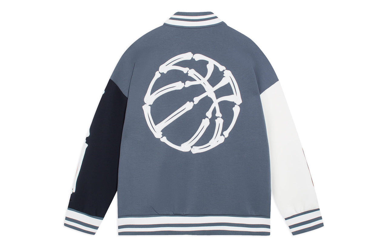 Li-Ning Hoops Graphic Baseball Jacket 'Storm Blue' AJDSB17-4