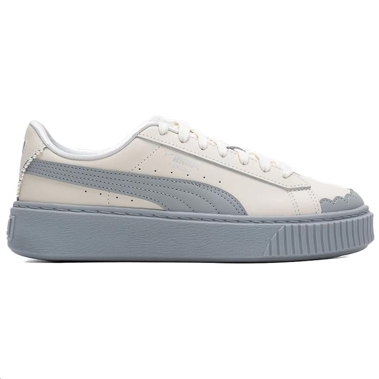 (WMNS) PUMA Basket Platform Shoes 'Pearl White Blue' 398910-04