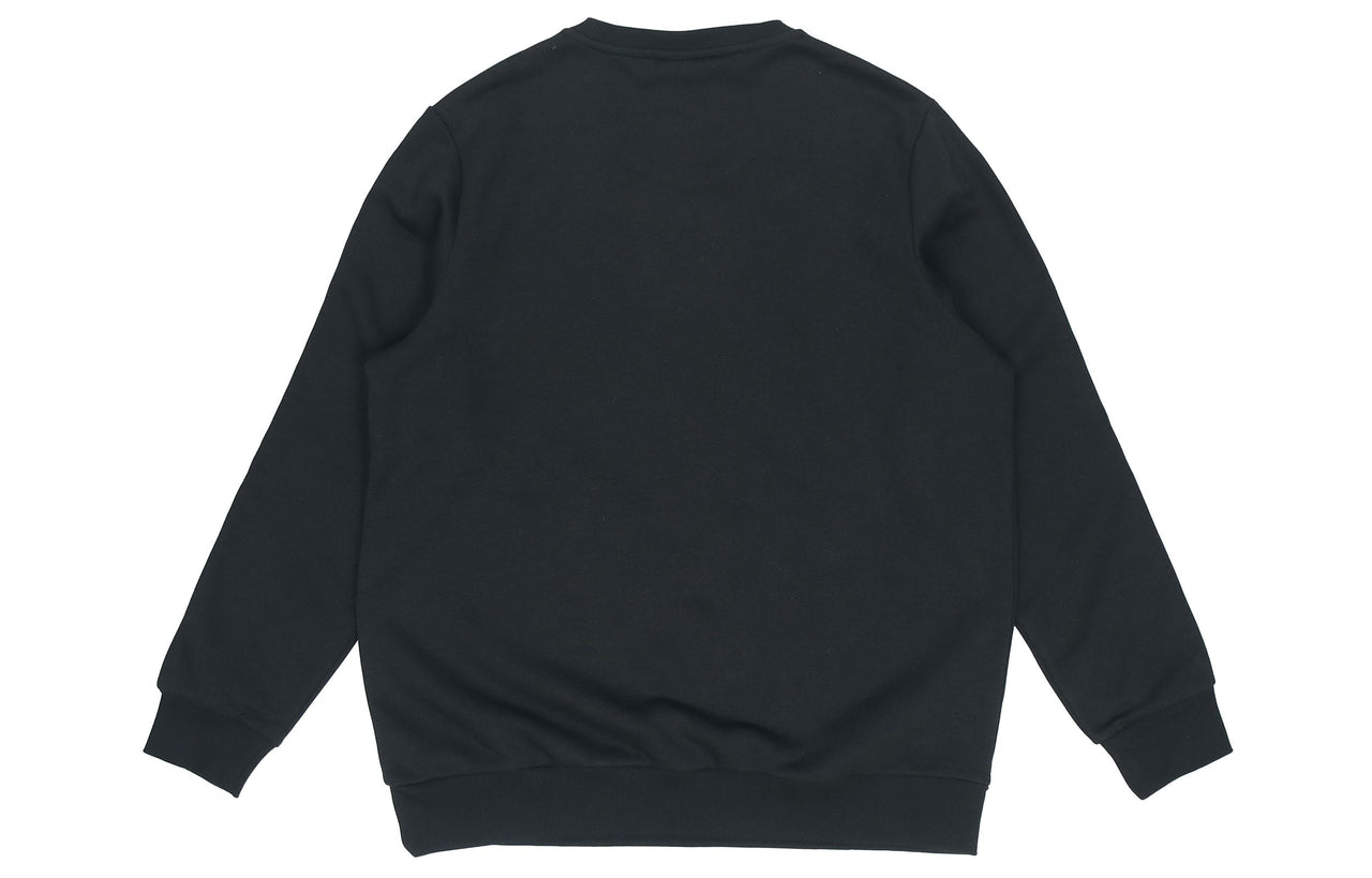Men's adidas 3S Fl Swt Stripe Sports Round Neck Pullover Black GK9106