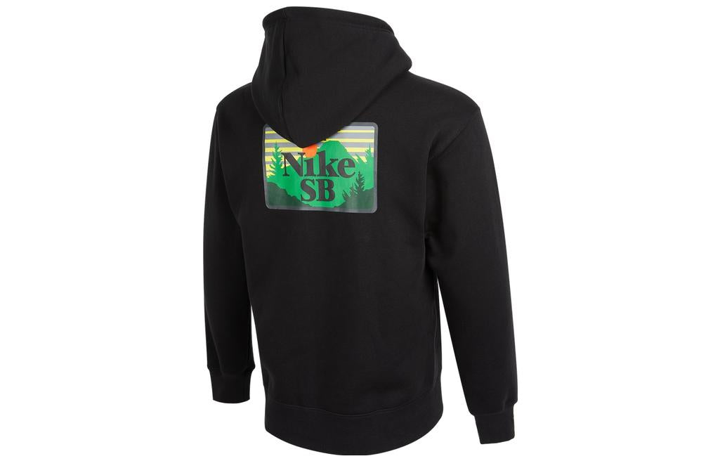 Nike Solid Color Alphabet Hooded Long Sleeves Hoodie Men's Black DA4256-010