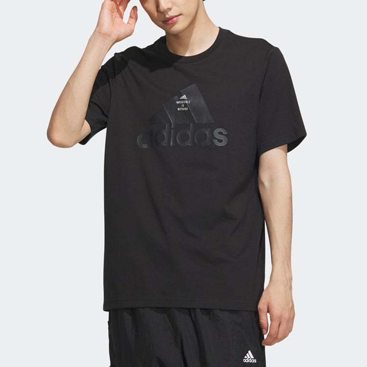 adidas Tech Logo T-Shirts 'Black' IA8093