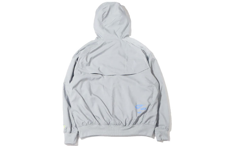 Nike Sportswear Sport Logo Printing Woven Breathable Hooded Jacket 'Grey' DM6868-073