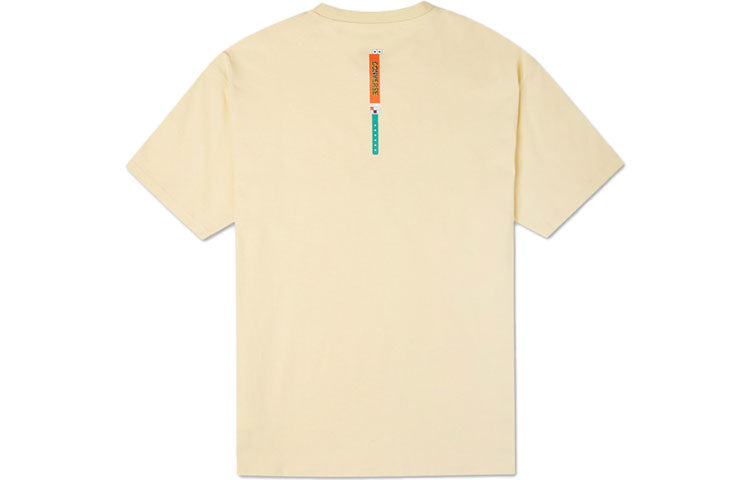 Converse Pattern Printing Sports Round Neck Short Sleeve Light Yellow T-Shirt 10022774-A03