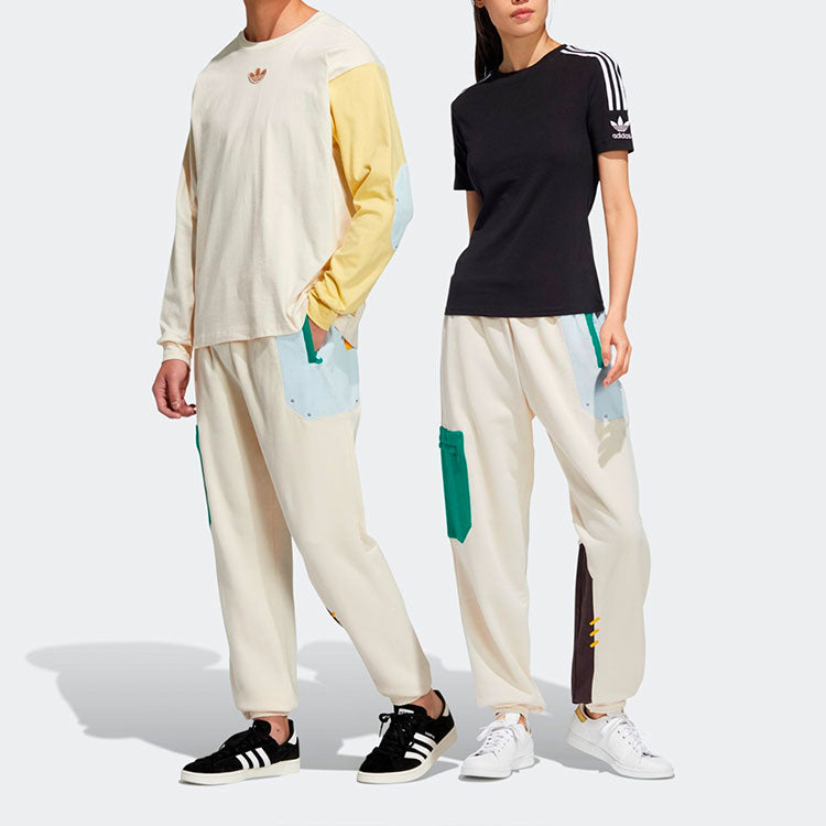 adidas originals Series Contrasting Colors Drawstring Bundle Feet Sports Pants/Trousers/Joggers Creamy White HC0345