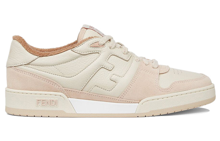 حذاء FENDI Match منخفض الرقبة من جلد الغزال باللون الوردي والبيج 7E1493AHH2F1FHT