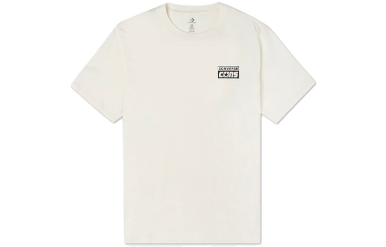 Converse Alphabet Logo Printing Retro Casual Short Sleeve Cream Yellow 10021134-A05