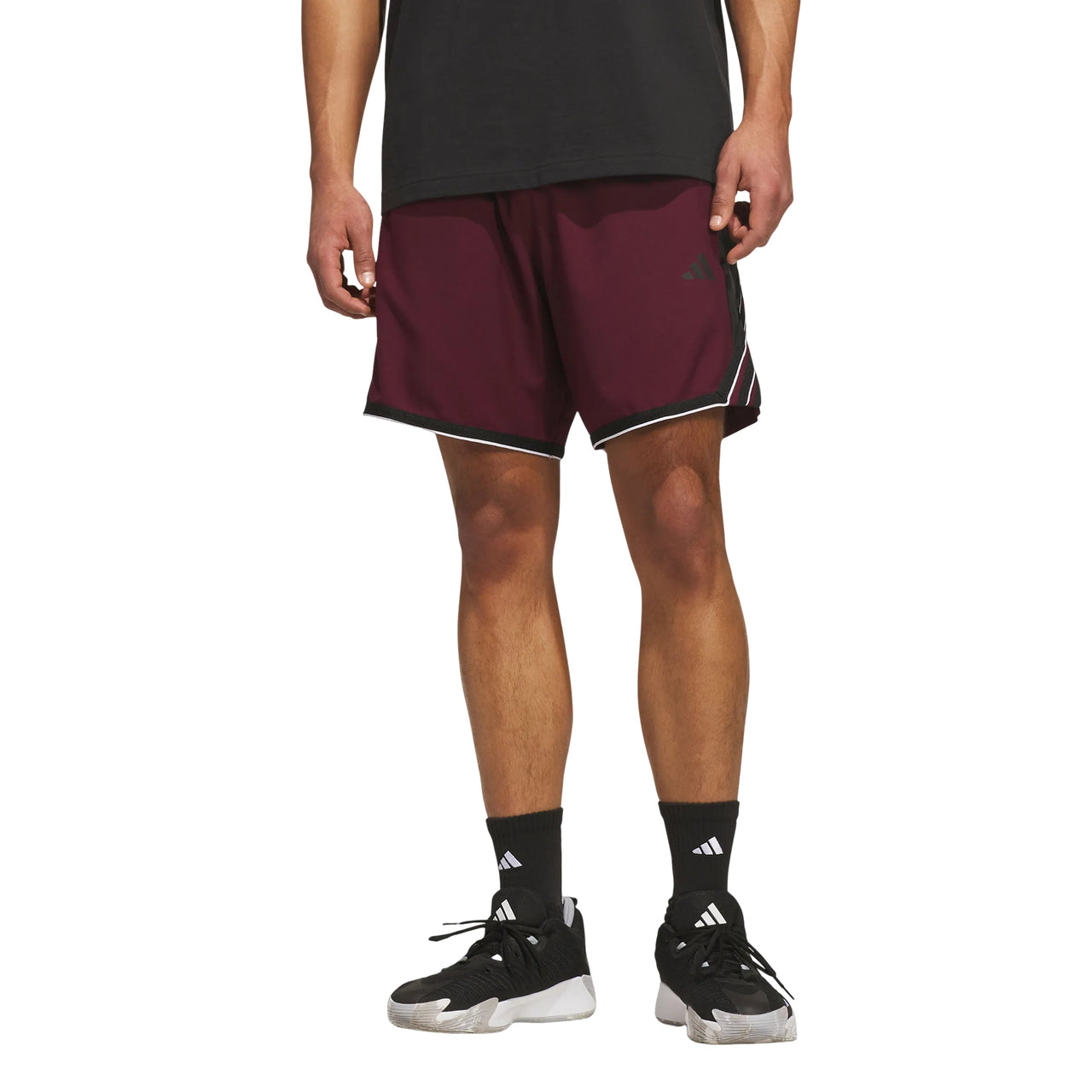 adidas Crazy Lite Shorts Asia Sizing 'Maroon Black' KV9672