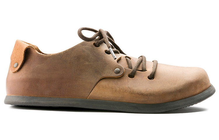 Birkenstock Montana Series Cowhide Low Top Casual Flat Shoes Unisex Brown Ordinary Version 1004850