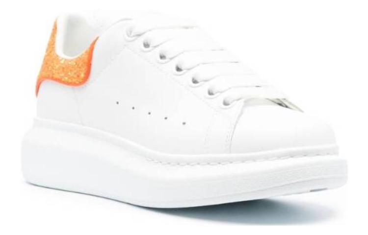 (WMNS) Alexander McQueen Oversized Sneaker 'White Orange Glitter' 718239WIDJD8825