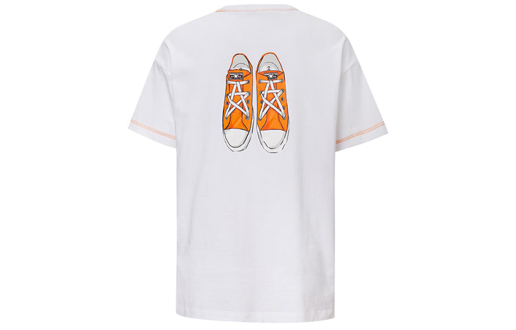 (WMNS) Converse Canvas Shoes Logo Print Short-Sleeved White 10020855-A01