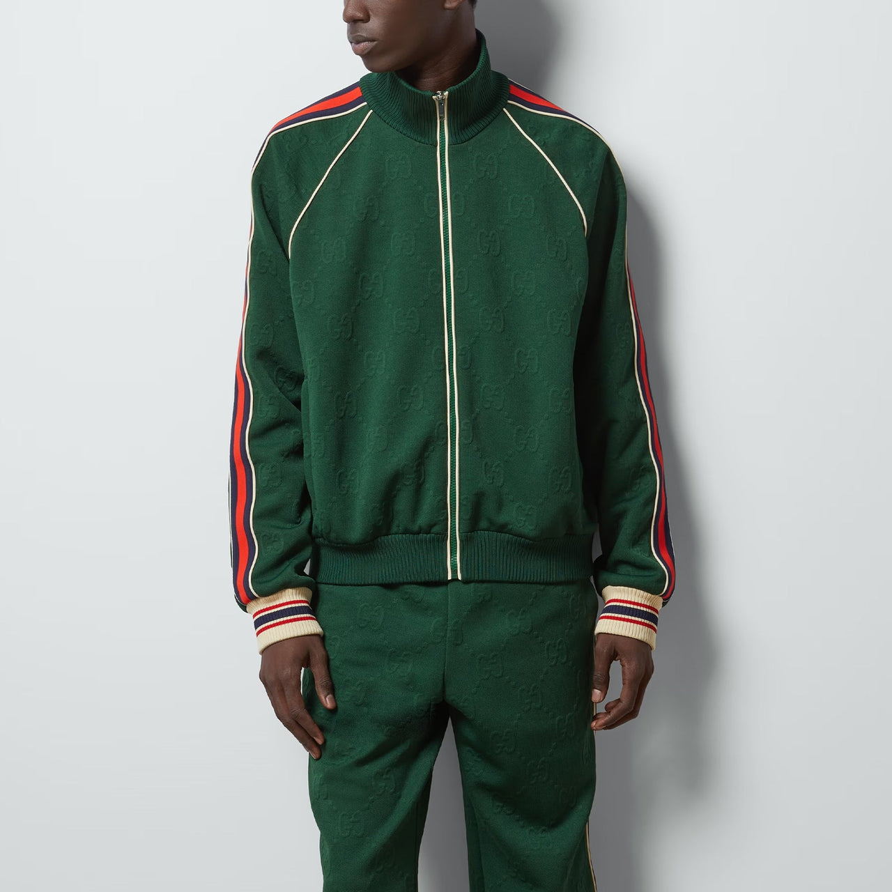 Gucci GG Jacquard Jersey Zip Jacket 'Green' 662270-XJDE9-3754