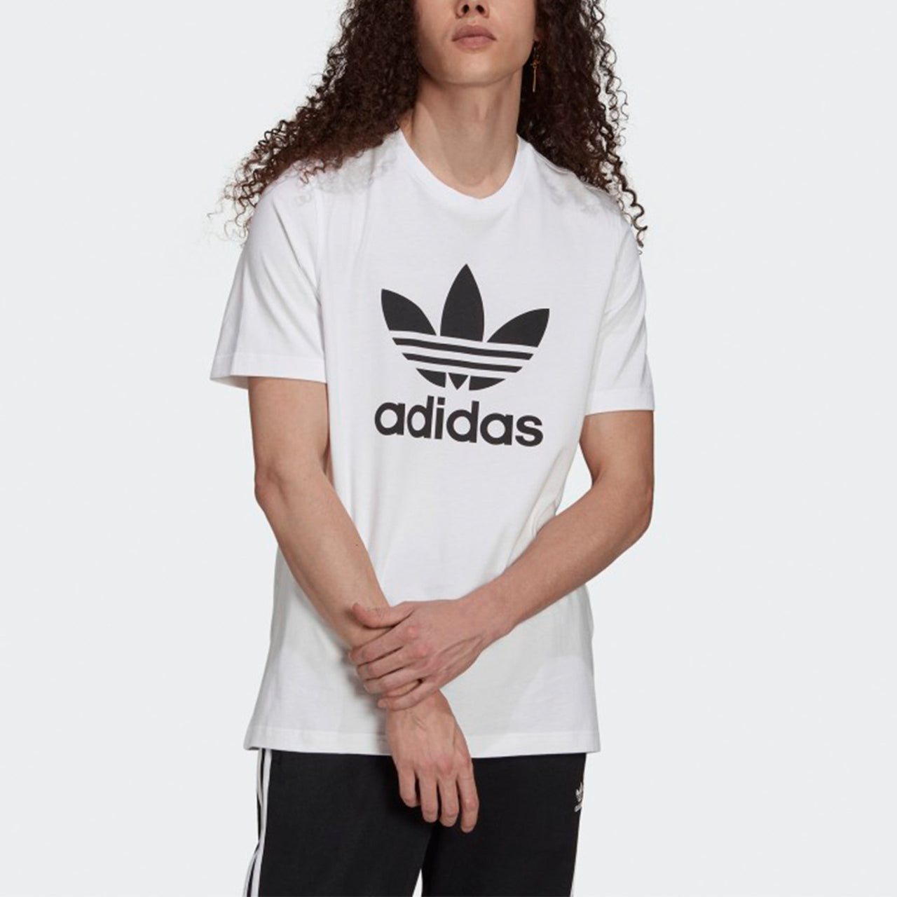 adidas originals Adicolor Classics Large Logo Printing Sports Round Neck Short Sleeve White H06644