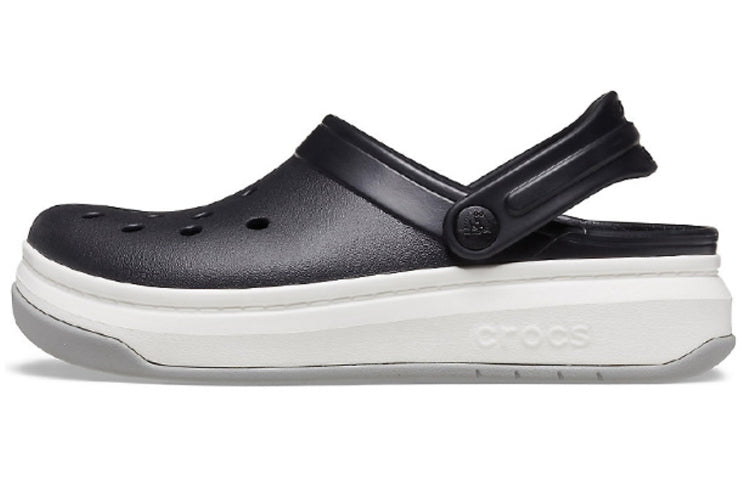 Crocsband Full Force Thick Sole Sandals Black White Unisex 206122-066