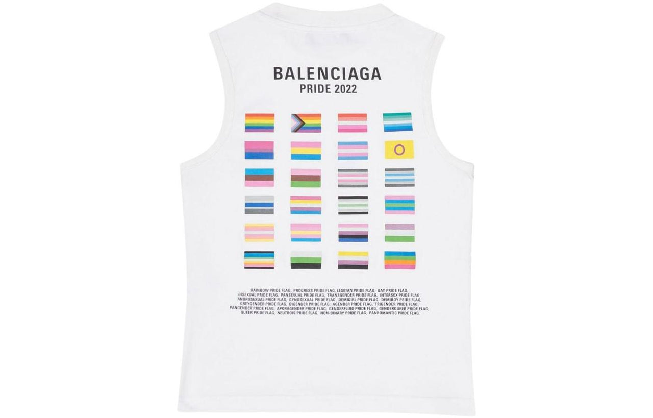 Balenciaga Pride 22 Tank Top 'White Black' 698102TMVO40904