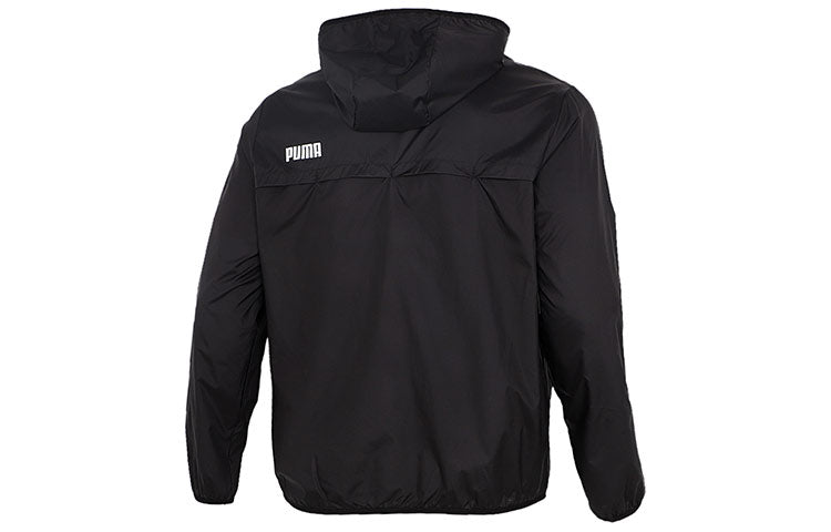 PUMA Essentials Solid Windbreaker Jacket 'Black White' 588786-01