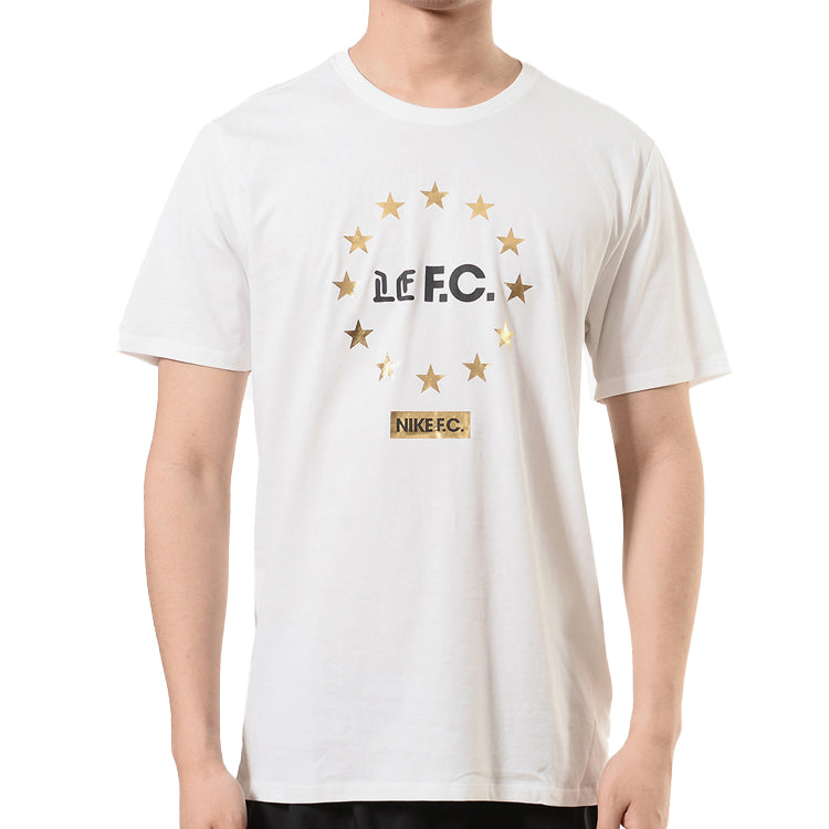 Men's Nike Alphabet Printing Sports Round Neck Pullover Short Sleeve White T-Shirt AH8520-100