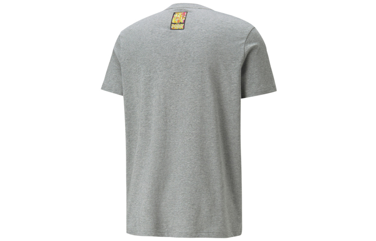 PUMA x BRITTO Crossover Funny Printing Sports Round Neck Short Sleeve Couple Style Gray 532234-04
