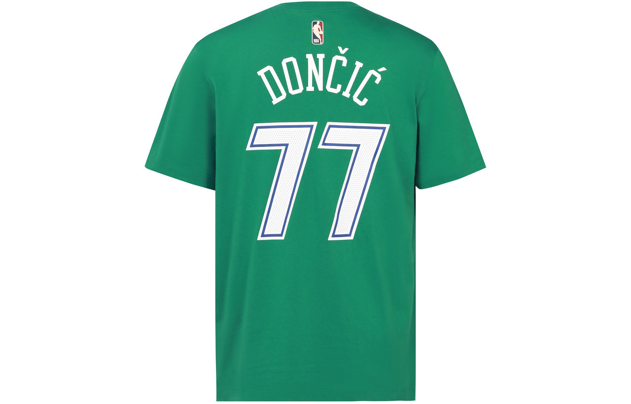 Nike Basketball Logo Round Neck Short Sleeve Dallas Mavericks Doncic No. 77 Green CT9911-315