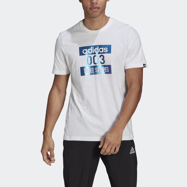 Men's adidas Sports Stylish Casual Short Sleeve White T-Shirt GL3261