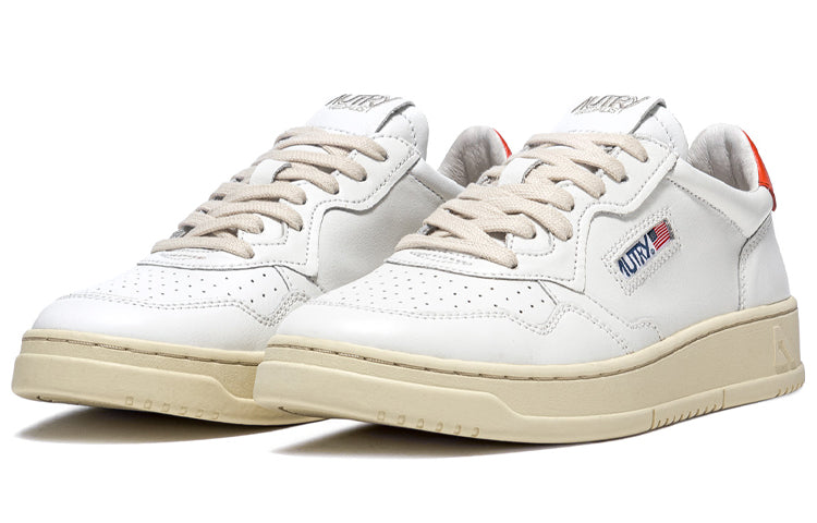 Autry Medalist Leather Low 'White Orange' AULM-LL24