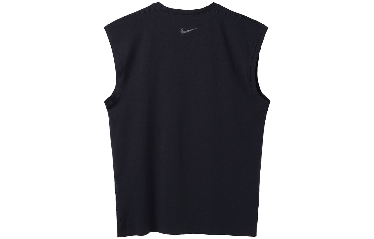 Men's Nike Solid Color Round Neck Pullover Sleeveless Vest Black DM7824-010