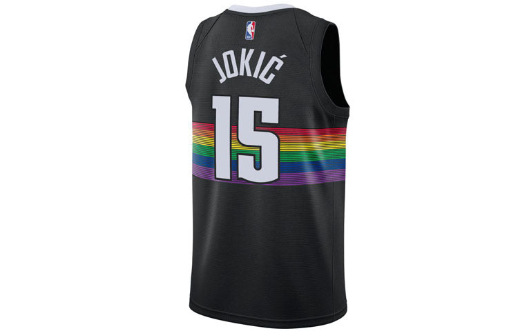Men's Nike NBA City Limited SW Fan Edition 19-20 Season Denver Nuggets Jokic No. 15 Basketball Jersey/Vest Black AV4634-010