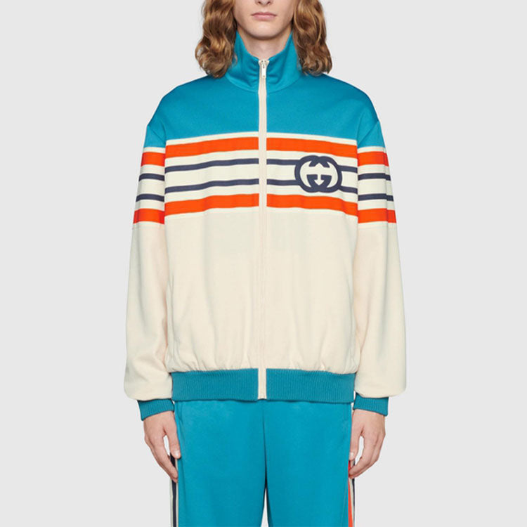Gucci Interlocking G Stripe Jacket 'Light Blue Ivory' 673299-XJDU1-4628