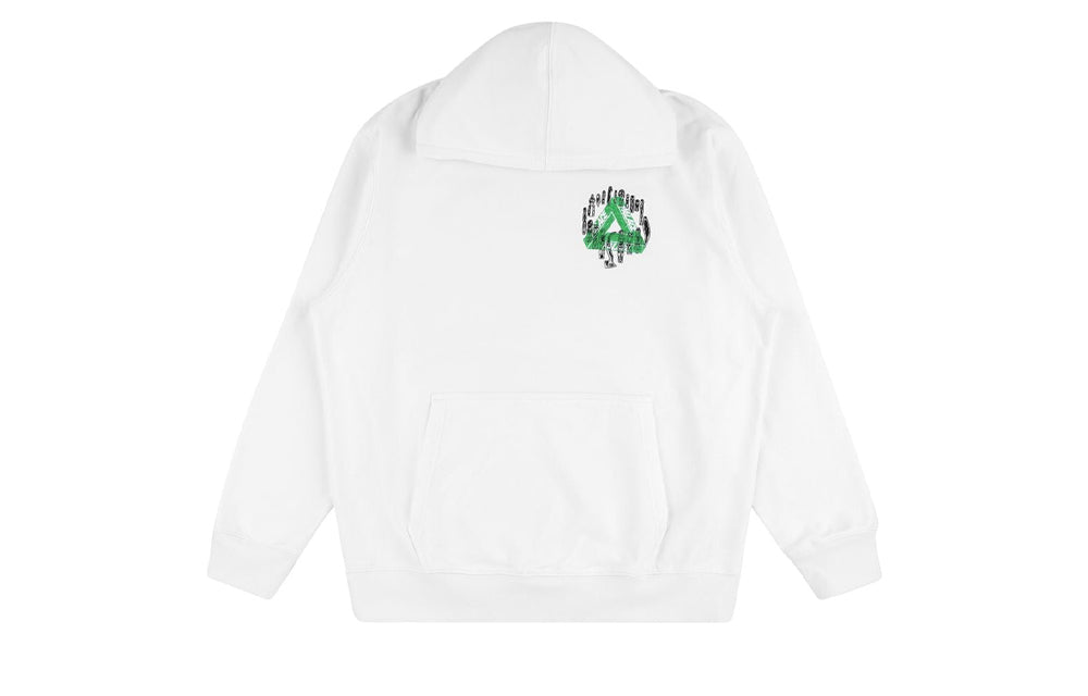 Men's PALACE Jheeze Printing Logo hooded Long Sleeves White P17HD038T
