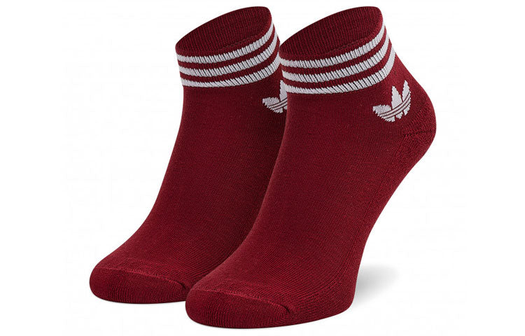 adidas originals Tref Ank Sck Hc Contrasting Colors Logo Sports Socks 3 Pairs Red / Purple / Dark Olive Green H32340
