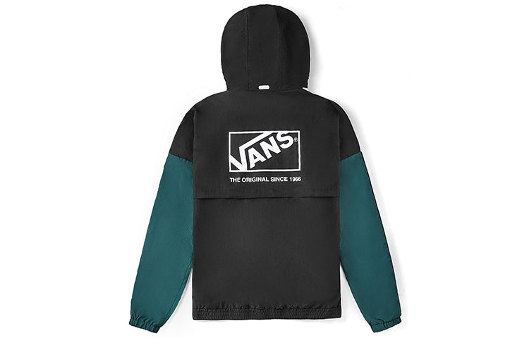 Vans Sports Hooded Jacket Couple Style Black Green Black-Green VN0A4MLABLK