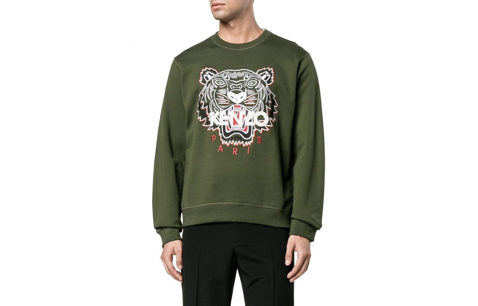 Men's KENZO Green Tiger Head Pattern Sports F765SW0014XC-51