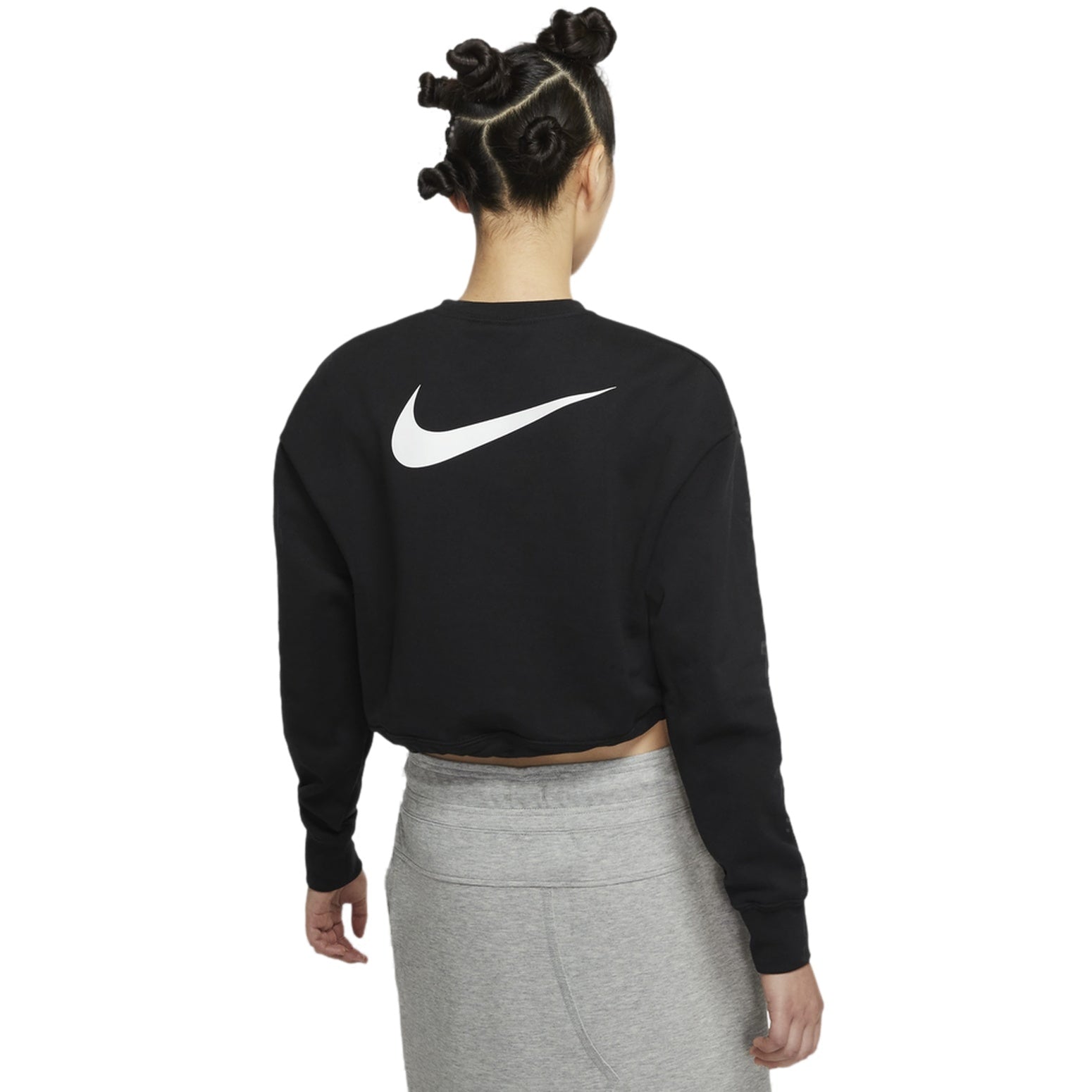 (WMNS) Nike Sportswear Swoosh French Terry Crewneck Top 'Black' CJ3767-010