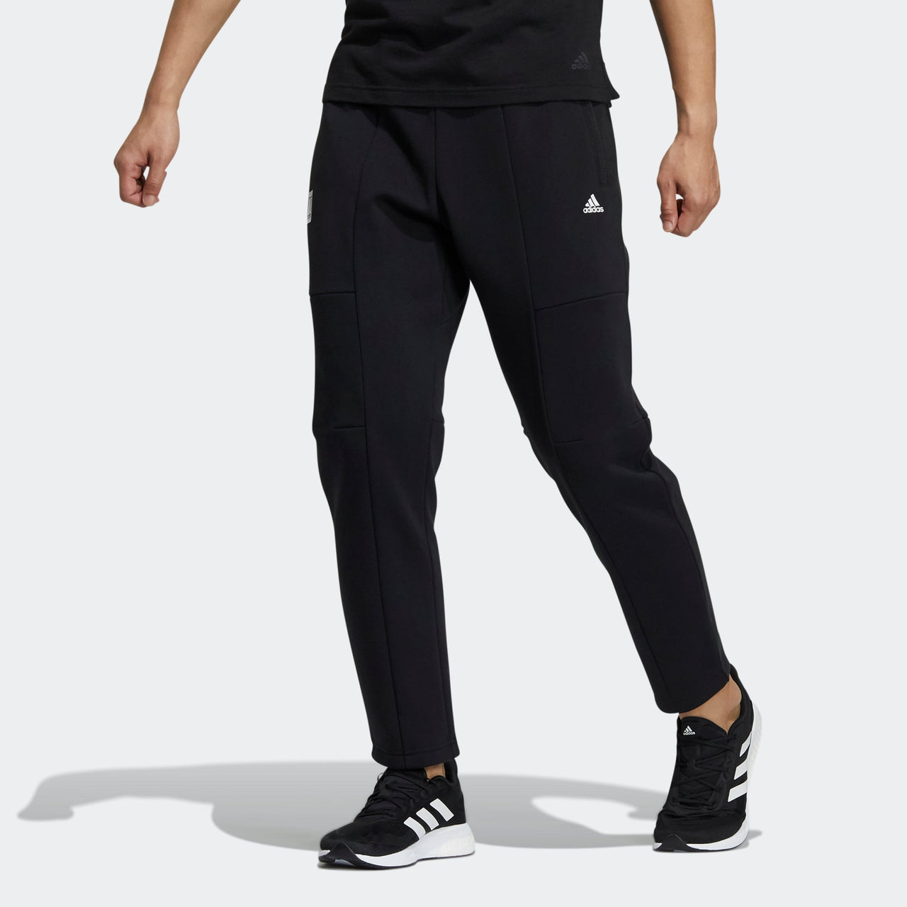 Men's adidas Wj Kn Warm Pnt Small Logo Sports Pants/Trousers/Joggers Black H39281