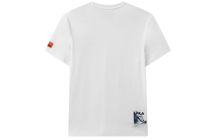 FILA Alphabet Printing Round Neck Short Sleeve White F11M128117F-WT
