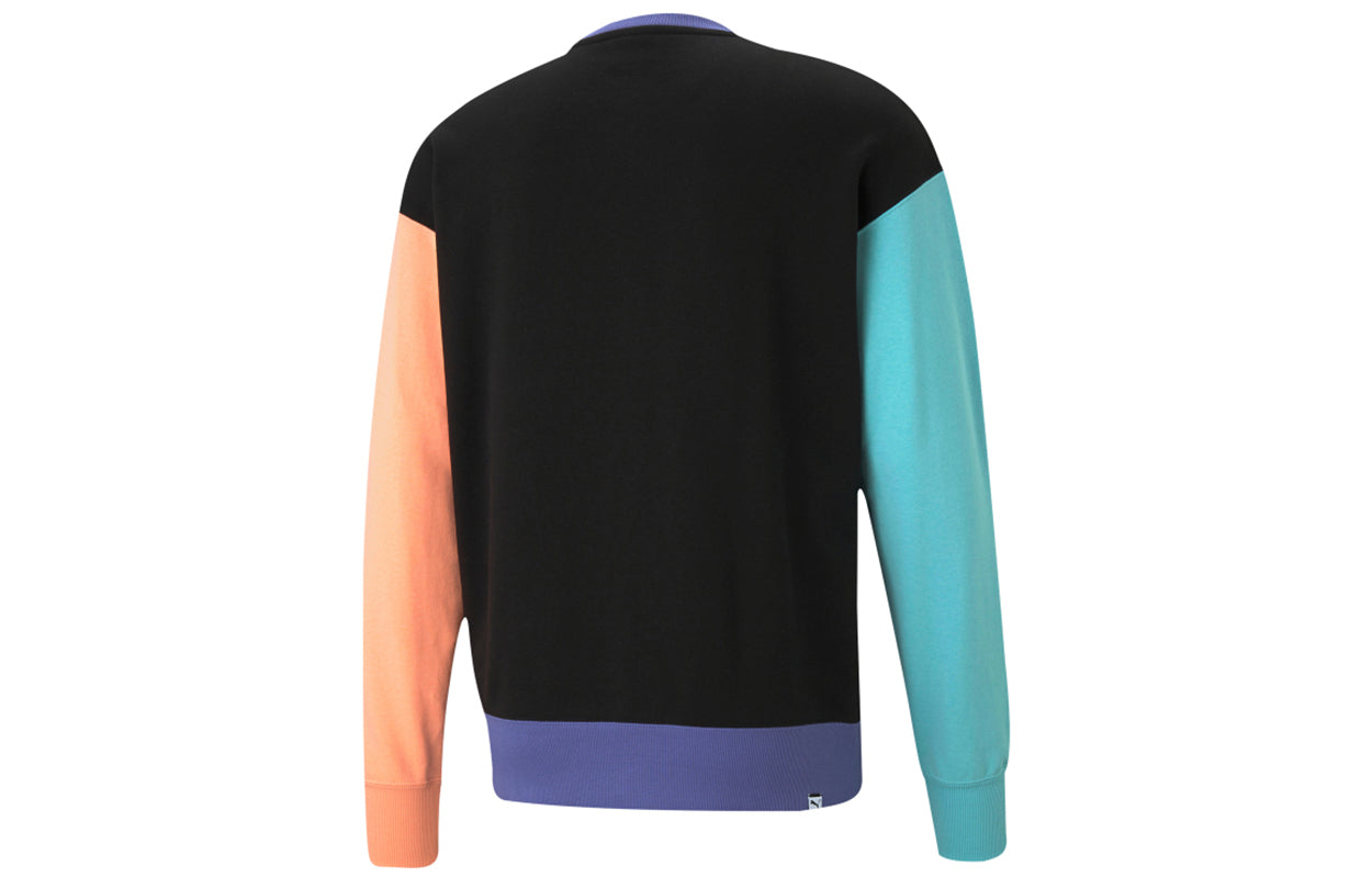 PUMA Graphic Crew Logo Printed Casual Sports Sweater Black 531426-51