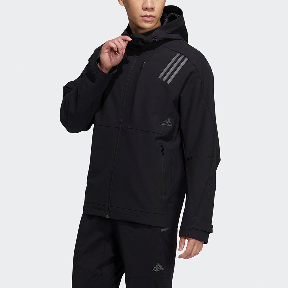adidas Th Wv Multi Jkt Logo Printing Sports Hooded Jacket Black H39264