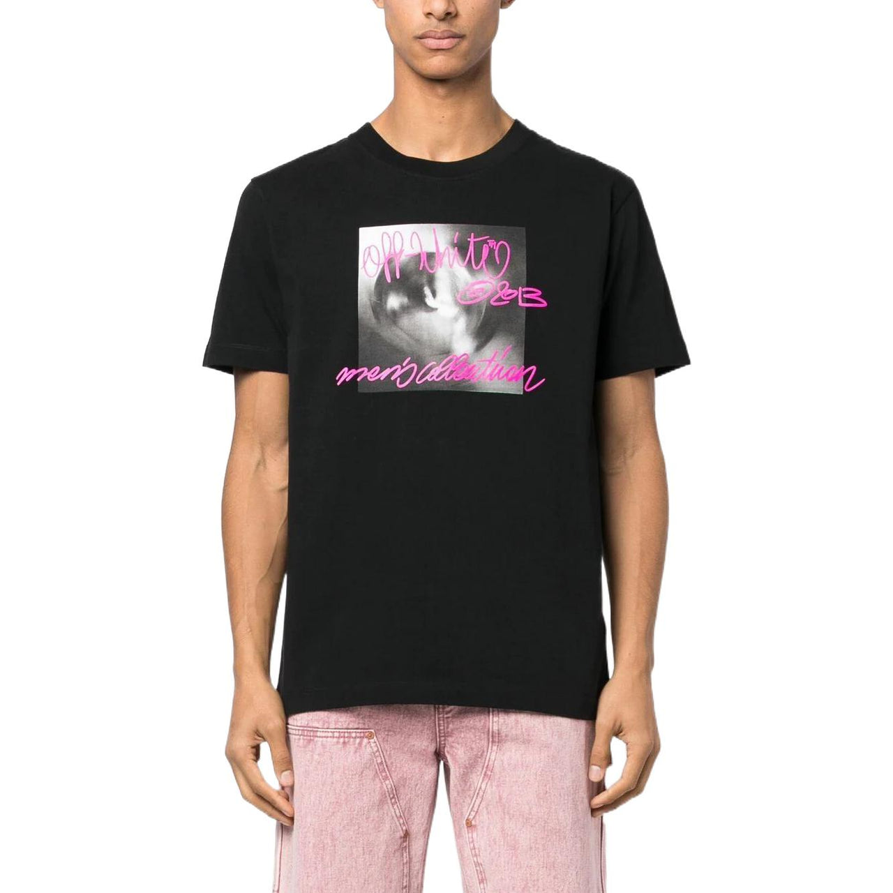 Off-White graphic-print Tee 'Black' OMAA027F22JER0141068