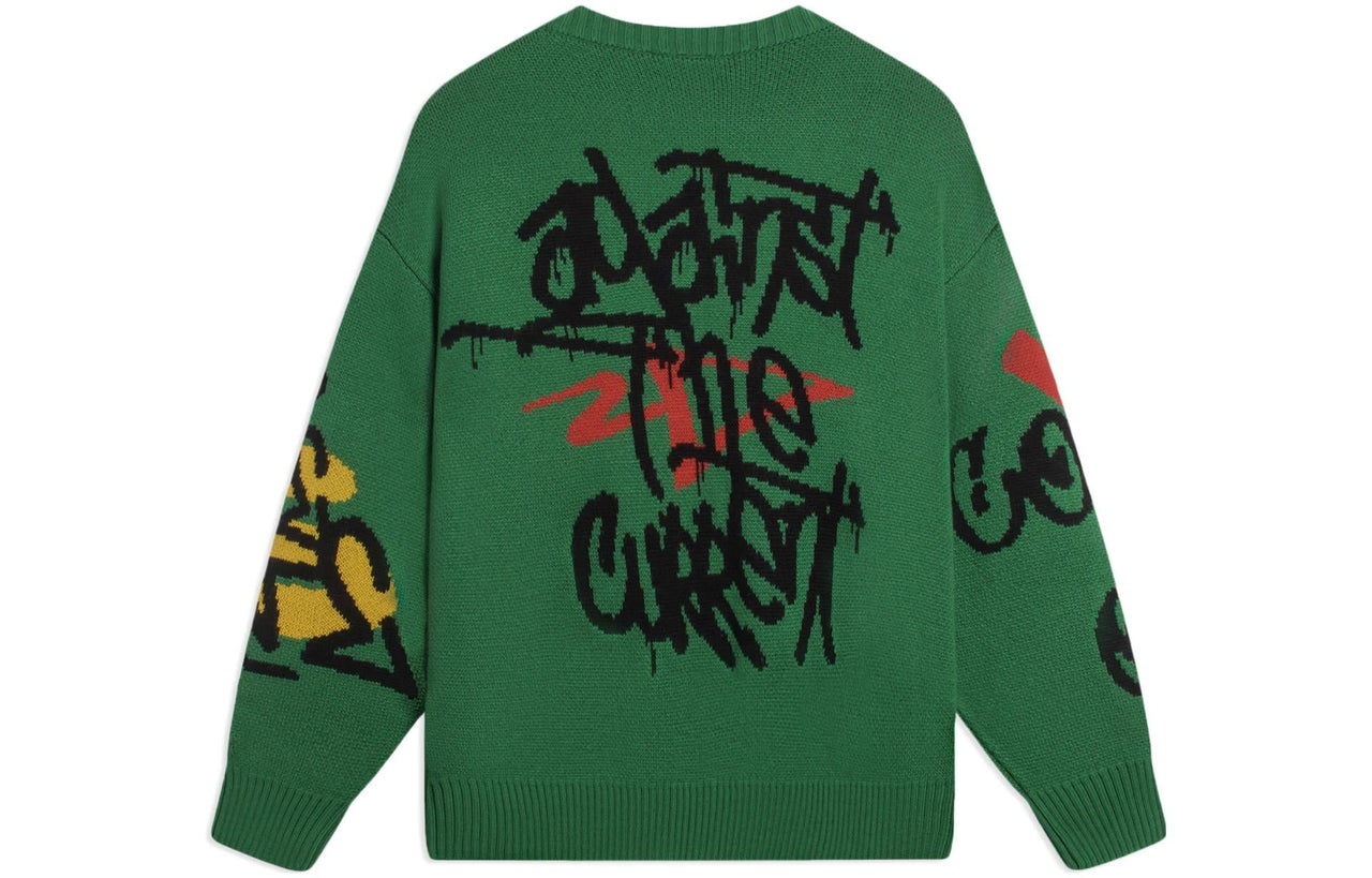Li-Ning CF Mars Graphic Crew Neck Sweater 'Green' AMBS187-2