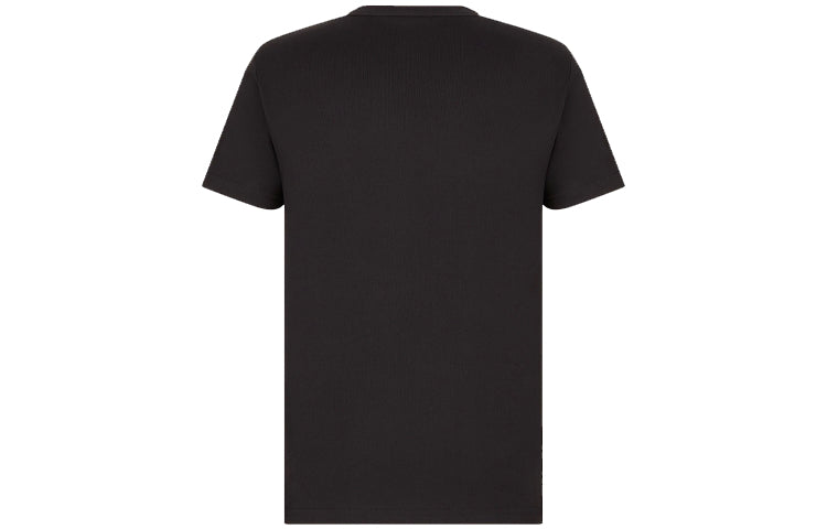 Men's DIOR x KENNY FW21 Crossover Loose Round Neck Short Sleeve Black 193J697A0677-C985
