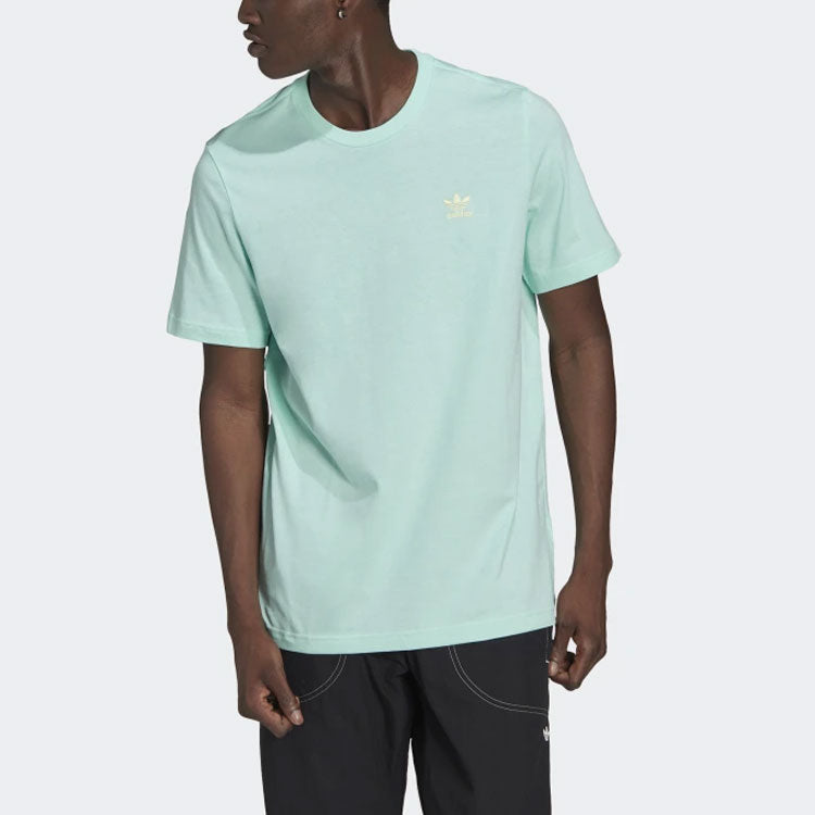 adidas originals Casual Solid Color Knit Short Sleeve Green GN3404